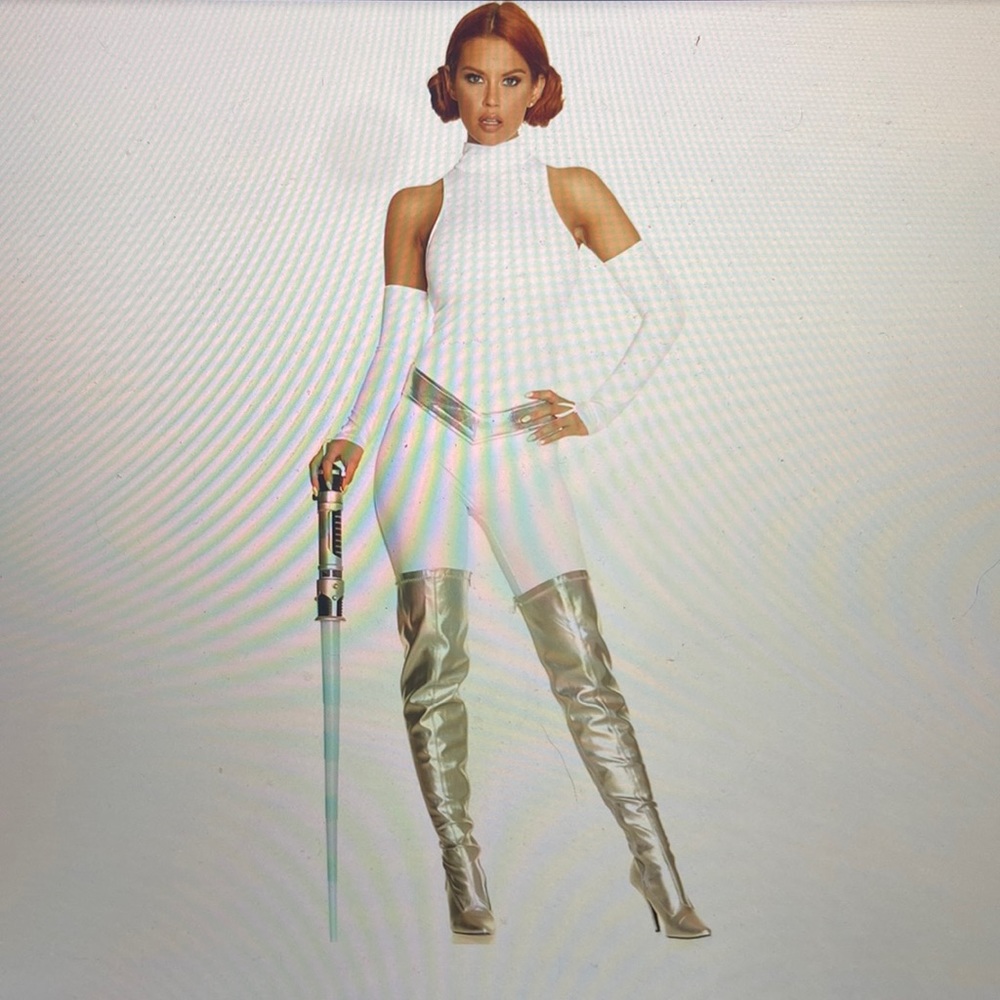 Galaxy Goddess White Jumpsuit PRINCESS LEIA Star Wars Costume M/L/XL Forplay NEW